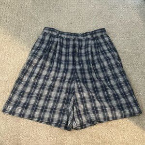 Vintage blue and white plaid shorts